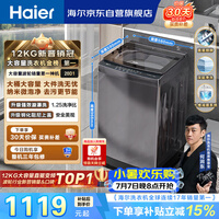 海尔(Haier)全自动波轮洗衣机12KG大容量 直驱变频一级能效 国家补贴 京东自营 XQB120-BZ20D1
