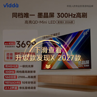 Vidda 发现X 2026款 65英寸 300Hz墨晶屏 QD-Mini LED 海信电视 价保618补贴65VX5Q