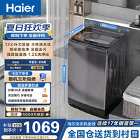 海尔(Haier)全自动波轮洗衣机12KG大容量 直驱变频一级能效 补贴 京东自营 XQB120-BZ20D1