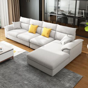 a家家具 沙发 可拆洗绒布懒人沙发 北欧现代简约小户型客厅布艺沙发