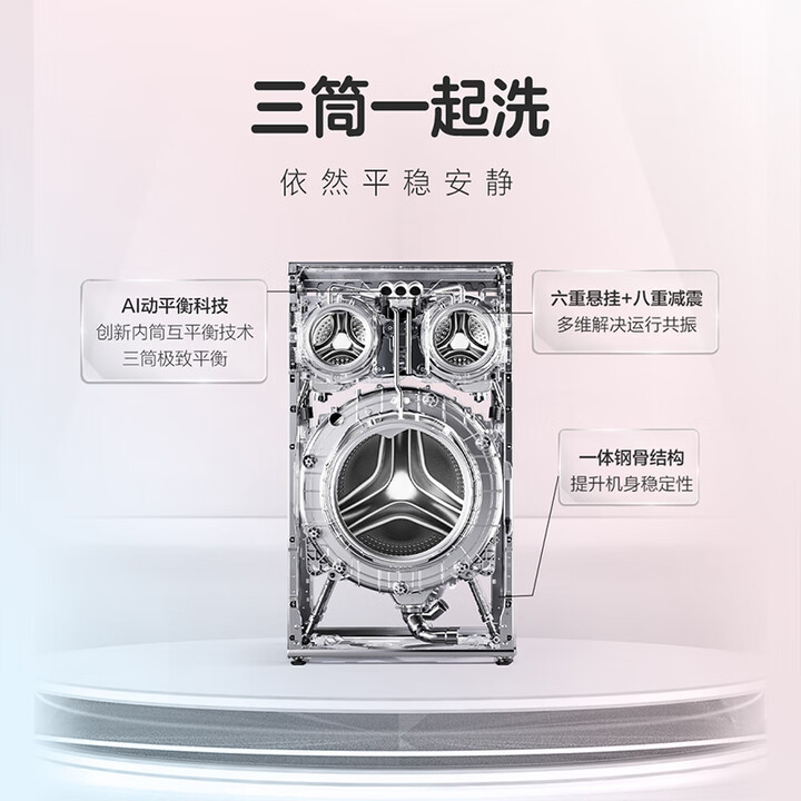 统帅 XQGL125-MBLDE697WU1 海尔智家三筒洗衣机配置究竟咋滴？入手心得爆料 心得分享 第2张