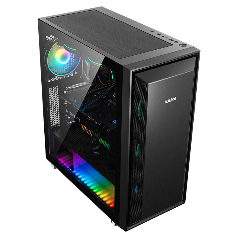 先马sama机箱电源套装鲁班1黑色游戏电脑主机箱金牌750电源额定750w全