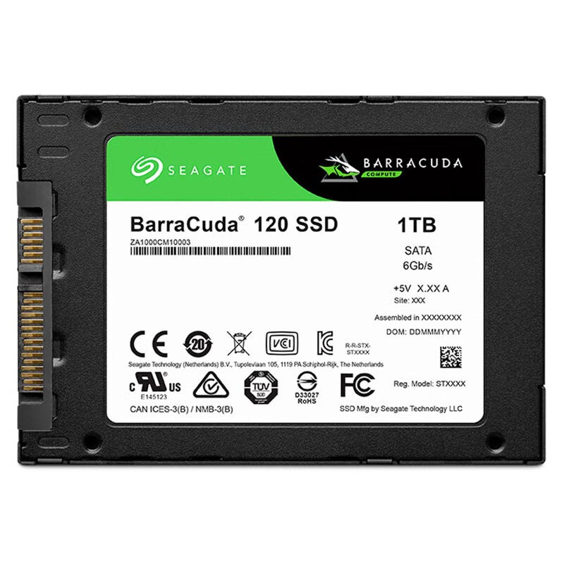 希捷seagate1tb25英寸固态硬盘sata接口希捷酷鱼120系列barracudassd