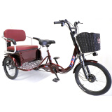 FULANDE好老头电动助力脚踏人力三轮车可带2人减震500W大电机动力强新品 深红色 48v20A铅酸电池