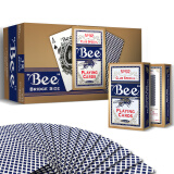 Bee小蜜蜂掼蛋专用扑克牌 窄版娱乐纸牌耐用桥牌 一条12副装（蓝色）