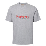 博柏利 BURBERRY 男款棉质典藏绣标圆领短袖T恤浅麻灰 80078291 S码