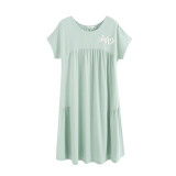 罗丝美女士睡衣  商场同款  夏季新品  短袖宽松可爱家居服睡裙11025 绿色 160(M)