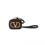 华伦天奴（Valentino）黑色 VLogo Signature 颈带式粒面小牛皮耳机包XW2P0W46 SNP 0NO