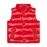 蒙口（Moncler）童装红色鹅绒梭织徽标红色马夹 1A52700 68950 455 2A/2岁/92cm