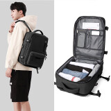 RosDial 电脑包双肩男士背包大容量笔记本书包学生行李商务出差旅行包女 黑色小号（无赠品）