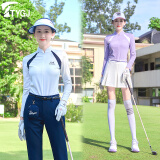 TTYGJ高尔夫服装女士长袖T恤衫golf立领防晒衣修身显瘦polo衫女装球服 白色 M