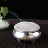 银阔 蟠龙工艺 高档礼品 收藏品 足银香具 手工  四君子香炉