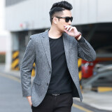 INCOFAN新款商务休闲西装男青年薄款单西装外套纯色韩版西装上衣 灰色 170/M