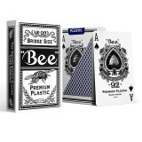 Bee小蜜蜂梭哈掼蛋斗地主扑克牌塑料桥牌窄牌 防水耐用 进口 蓝色