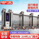 盛世昌隆学校工地厂房单位电动伸缩门无轨推拉电动大门不锈钢远程遥控自动收缩折叠门 王者风范