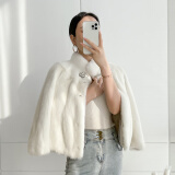 哲奴（zoenuu）水貂皮大衣女式整貂皮草外套短款2023冬季新款时尚立领年轻款 本白 XL