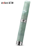 正牌ZOBO翡翠（A级）清洗型微孔过滤粗中细三用烟嘴套装ZB-371-1 银色