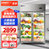 星星（XINGX）展示柜冷藏保鲜柜商用大容量双门玻璃门冰箱饭店食麻辣烫超市蔬菜饮料水果 【双门冷藏】BC-980Y