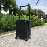 大容量20英寸宽拉杆行李箱飞机轮男女拉杆箱USB接口商务登机旅行箱子 黑色万向轮旅行箱子 20英寸
