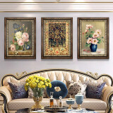 欧式美式客厅装饰画玄关画客厅沙发背景墙餐厅壁画 一套三幅价格 55*70