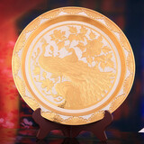 银阔 蟠龙工艺 高档礼品收藏品 足银摆件金银器大师作品 韶华富贵赏盘