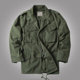 原走YZGF美军版M65夹克美式中长夹克男多口袋工装迷彩野战夹克复古户外套 军绿色 S