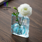 东洋佐佐木（TOYO-SASAKI GLASS）日本进口玻璃花瓶海洋之心插花瓶家用装饰摆件透明花瓶迷你花瓶 海洋之心小花瓶 11.5*8.5cm