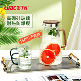 紫丁香 冷水壶大容量耐高温玻璃壶冷水杯花茶果汁凉白开多用途水壶1.8L