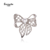 Eternelle法国永恒蝴蝶结戒指原创设计法式时髦小众高级感指环女 银色