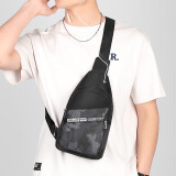 半支烟胸包男士背包商务单肩包实用腰包结实耐用休闲斜挎包防泼水 黑色