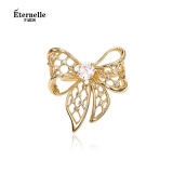 Eternelle法国永恒蝴蝶结戒指原创设计法式时髦小众高级感指环女 璀璨金色