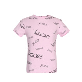 YOUNG VERSACE 范思哲 奢侈品童装 女童粉色棉氨纶logo短袖T恤YVFTS292 YJEV01 Y4914 6A/6岁/120cm