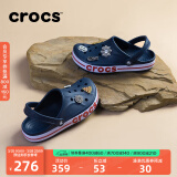 crocs卡骆驰洞洞鞋贝雅卡骆班轻便耐磨一脚蹬休闲鞋|205089 深蓝/辣椒红-4CC 41 /42(260mm)