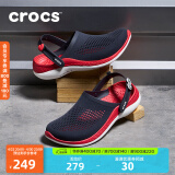 crocs卡骆驰洞洞鞋男女拖鞋轻便耐磨休闲鞋LiteRide闪电鞋|206708 黑色/石板灰-0DD 41/42(260mm)