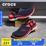 crocs卡骆驰洞洞鞋男女拖鞋轻便耐磨休闲鞋LiteRide闪电鞋|206708 黑色/石板灰-0DD 41/42(260mm)