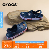 crocs卡骆驰洞洞鞋贝雅卡骆班轻便耐磨一脚蹬休闲鞋|205089 深蓝/辣椒红-4CC 41 /42(260mm)