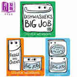 The Big Jobs Books 3册 洗碗机+冰箱和烤箱+洗衣机和烘干机的大任务 英文原版 亲子早教认知 纸板书 图画书 进口