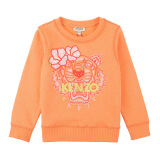 高田贤三 KENZO KIDS 奢侈品童装 女童橙色混纺虎头刺绣卫衣 KN15078 79 4A/4岁/104cm