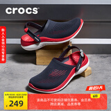 crocs卡骆驰洞洞鞋男女拖鞋轻便耐磨休闲鞋LiteRide闪电鞋|206708 黑色/石板灰-0DD 41/42(260mm)