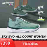 BABOLAT百保力官方舒适系列百宝力女款米其林鞋底网球鞋运动鞋SFX EVO 绿松石色/白色 37