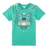 KENZO KIDS 高田贤三 奢侈品童装 男童绿色棉质虎头印花T恤 KN10678 54 4A/4岁/104cm