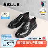 百丽职场通勤商务皮鞋男2025春新牛皮经典正装鞋8QC01AM5 黑色 44 (270mm)