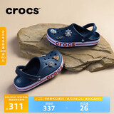 crocs卡骆驰洞洞鞋贝雅卡骆班轻便耐磨一脚蹬休闲鞋|205089 深蓝/辣椒红-4CC 41 /42(260mm)