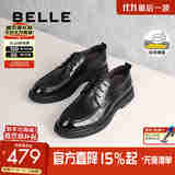 百丽职场通勤商务皮鞋男2025秋冬新款牛皮经典正装鞋8QC01AM5 黑色 43 (265mm)