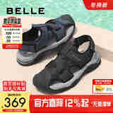 百丽透气外穿休闲鞋男款夏季运动凉鞋包头沙滩鞋A1474BL4 黑色 38 (240mm)