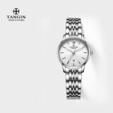 天珺（TANGIN）男士手表商务时尚瑞士女表钢带情侣手表1062 【钢带-白面】女士石英表-JD1062