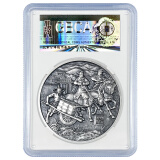 2022年知足常乐纪念章 铜硫化古银 直径40mm 公博评级 公博MS69