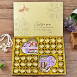 德芙（Dove）巧克力礼盒装38三八妇女神节礼物女生日礼物创意公司团购浪漫礼品 金色心心相印满盒
