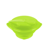 努比（Nuby）宝宝吸盘碗辅食碗儿童喂水喂饭训练碗 外出碗勺套装餐具 绿色