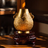 银阔 蟠龙工艺 高档礼品 收藏品 足银摆件  银镀金 金银器  百鹿尊